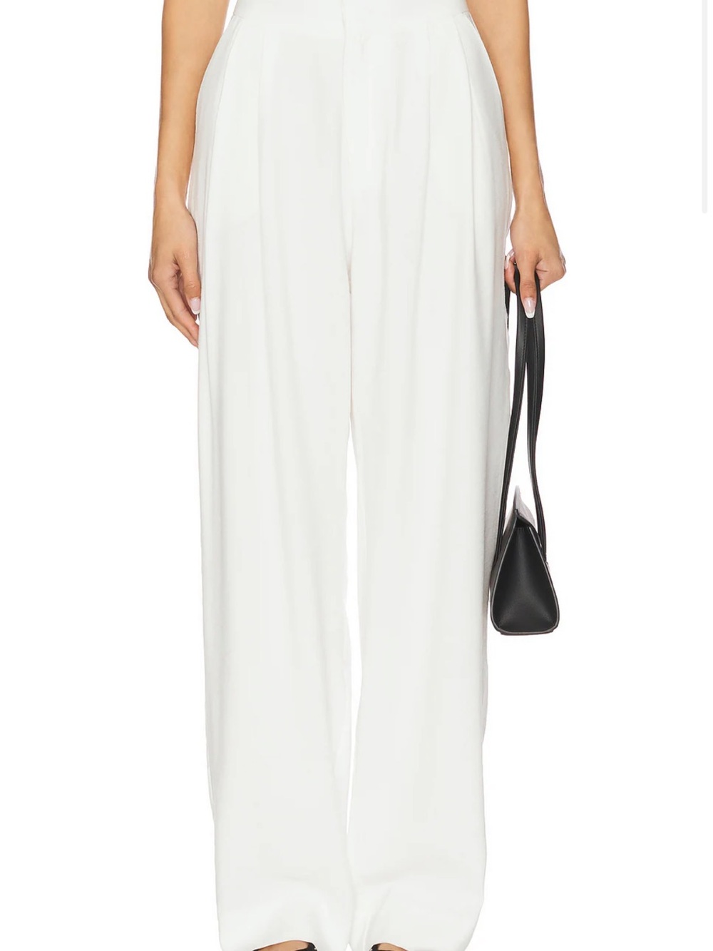 NONchalant White High-Waist Wide Leg Trousers